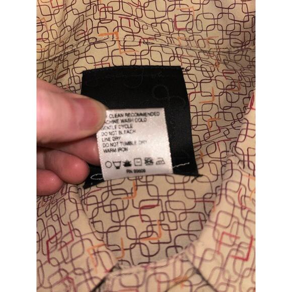 Sean John Short Sleeve Shirt Button Up Beige Geometric XXXL Made in Korea - Picture 5 of 10